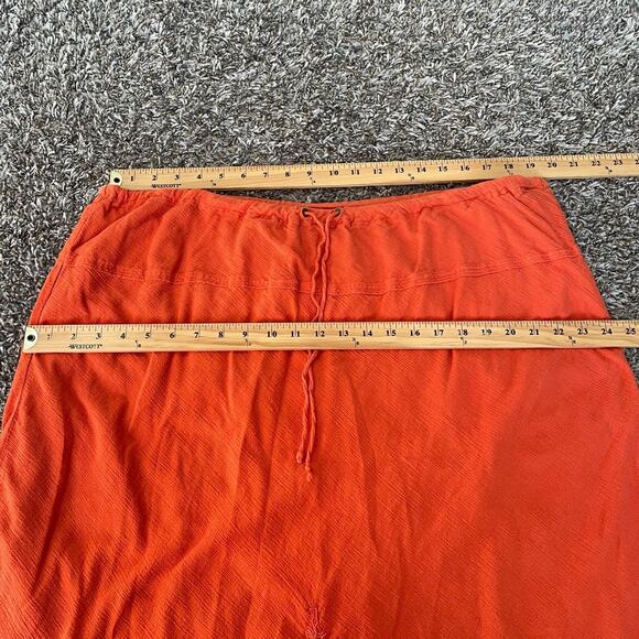 Boho Skirt Plus Size 2X Orange Solid Embroidered Pull On Lagenlook Y2K Fairy - Picture 12 of 13